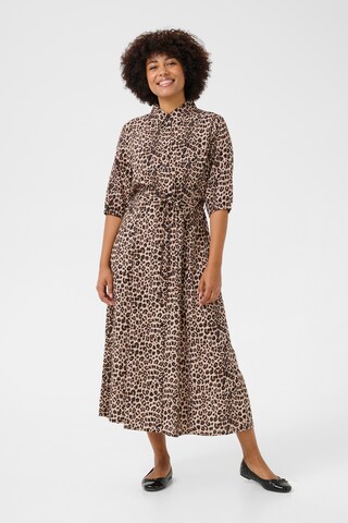 Robe-chemise 'Tiah' Cream en marron : devant