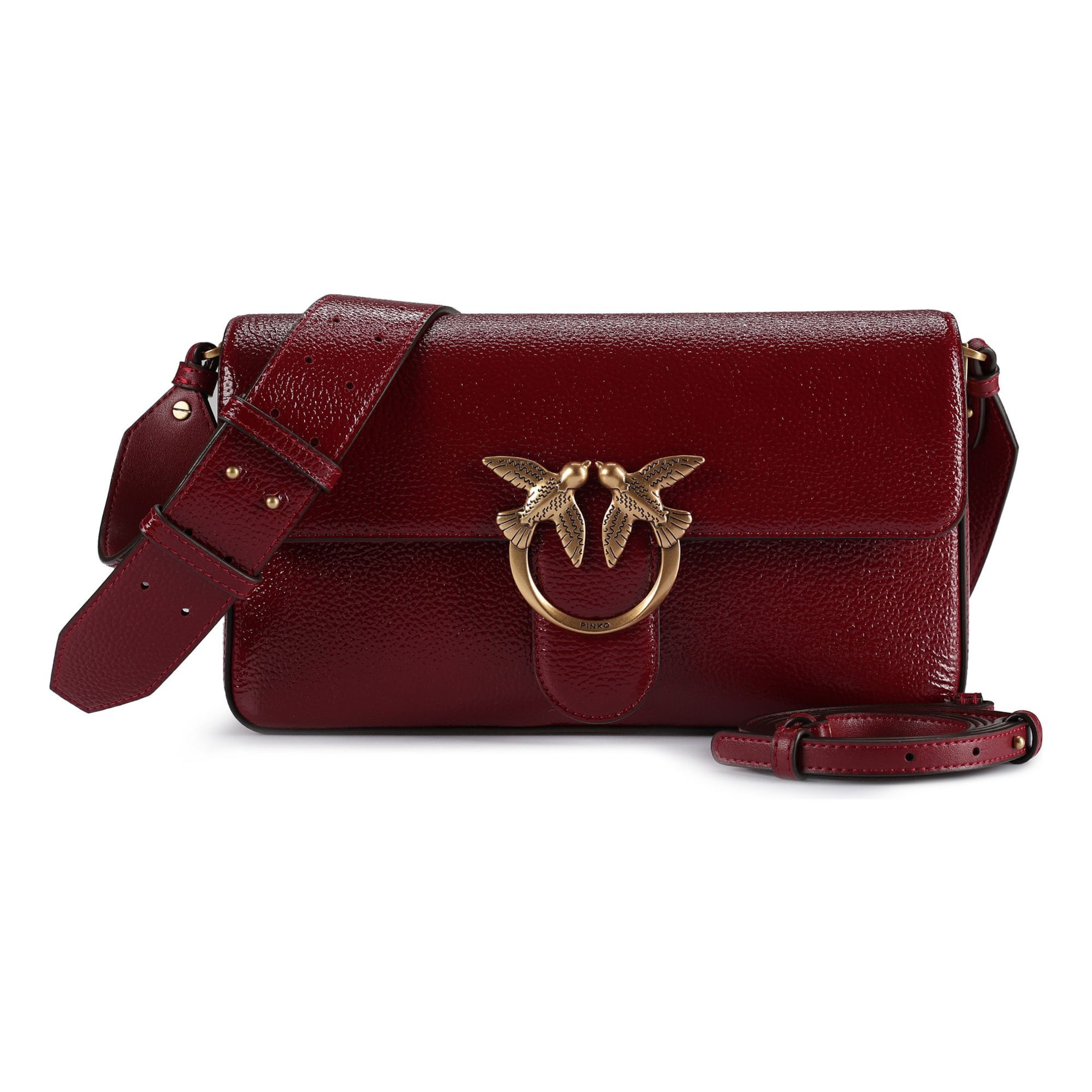 PINKO Schoudertas 'Love One' in de kleur Goud / Rood, Productweergave