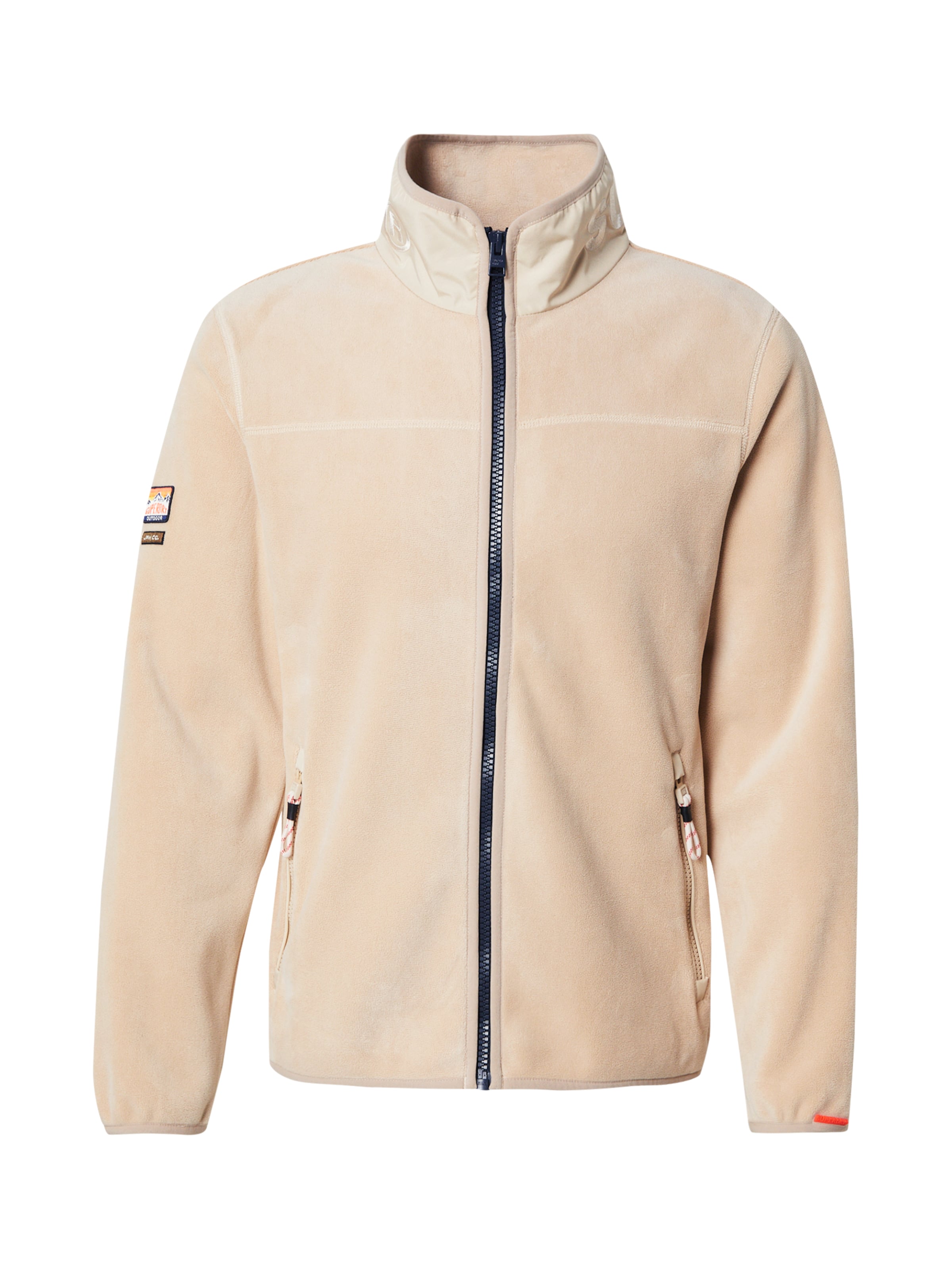 Superdry Fleece jas in Beige: voorkant