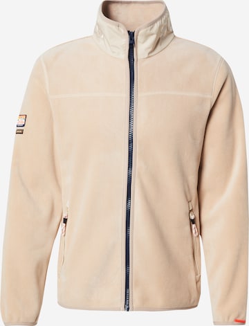 Veste en polaire Superdry en beige : devant