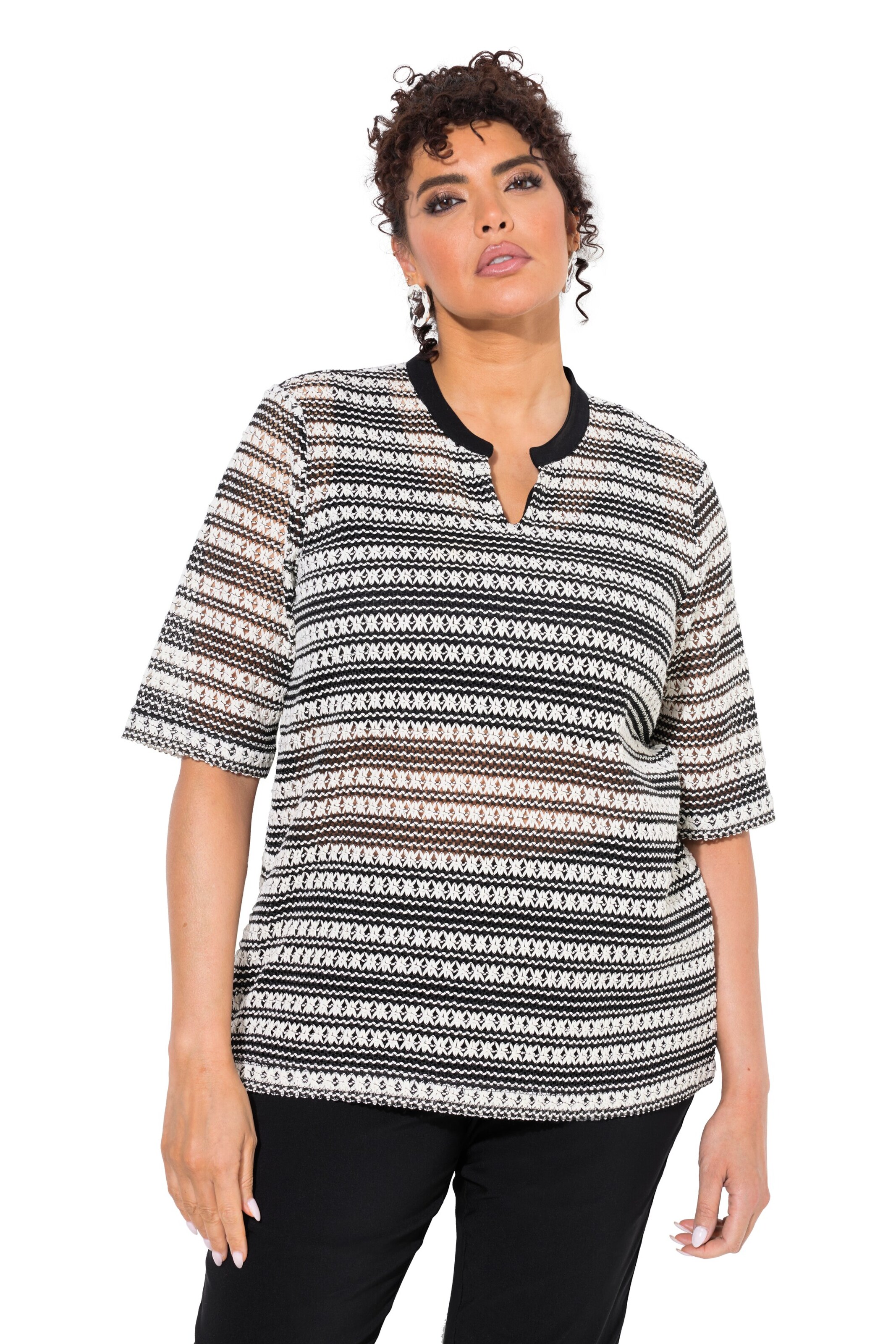 Ulla Popken Sweatshirt in Schwarz: Vorderseite