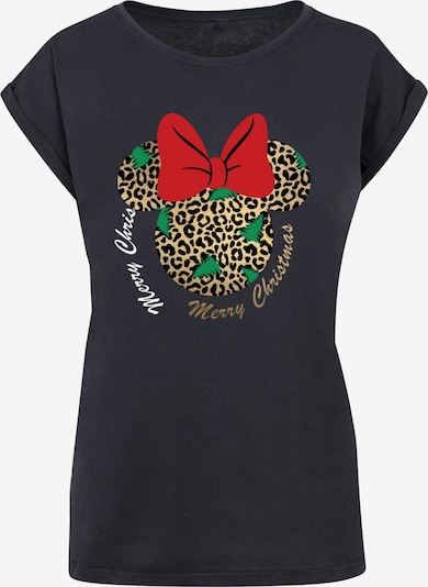 ABSOLUTE CULT T-Shirt 'Minnie Mouse - Leopard Christmas' in beige / navy / grün / rot, Produktansicht