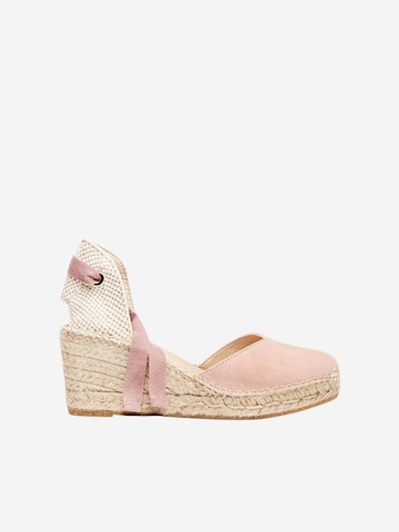 Sandalo 'Alpargata Cuña 7 cm' di Alhamas in rosa: frontale