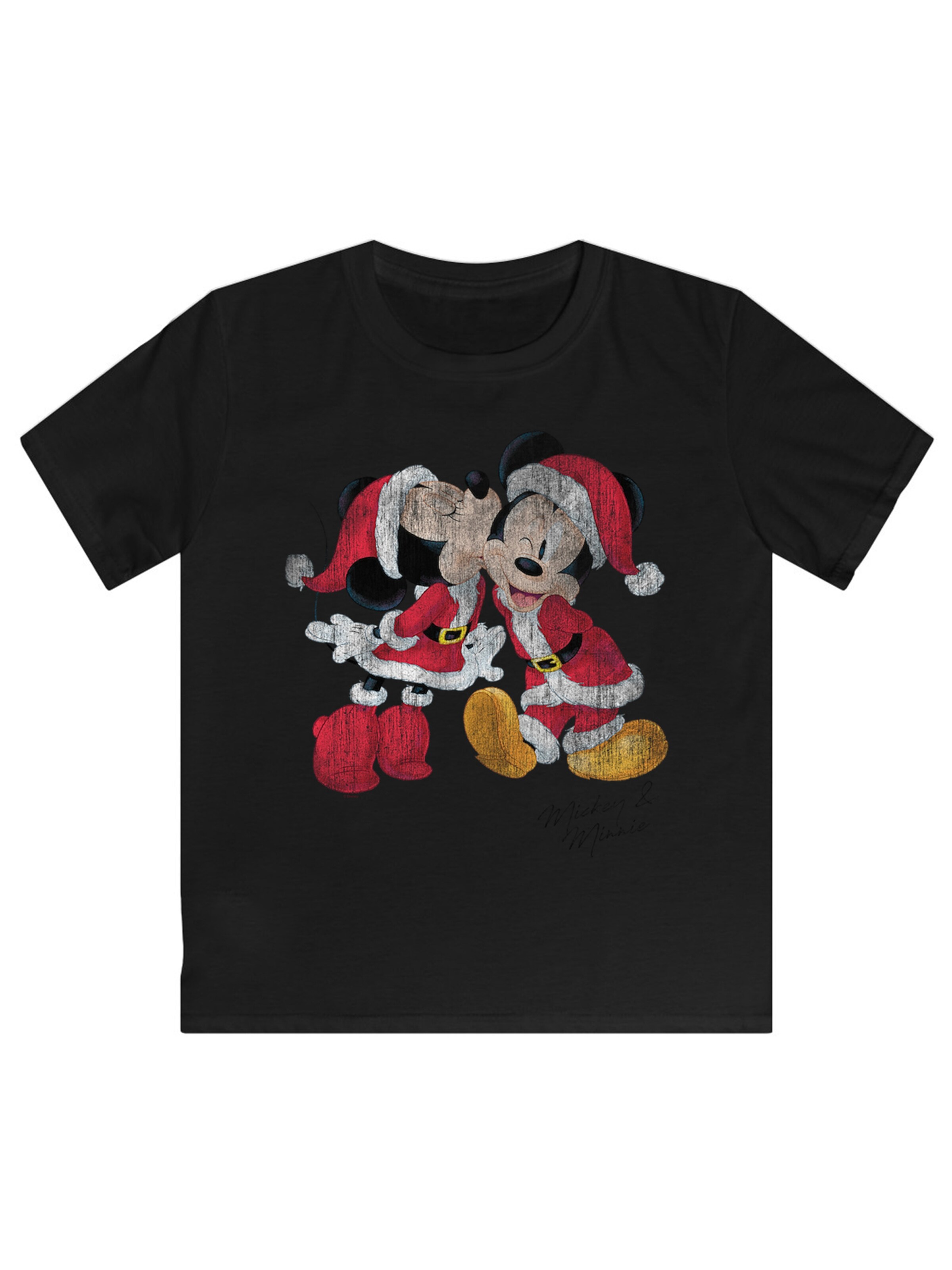 Kinder Teens (Gr. 140-176) F4NT4STIC T-Shirt 'Disney Micky & Minnie Weihnachten' in Schwarz - FL20707