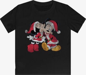 F4NT4STIC T-Shirt 'Disney Micky & Minnie Weihnachten' in Schwarz: predná strana
