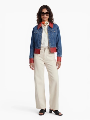 Fenice Between-Season Jacket 'Denim Leather signature' in Pink: front