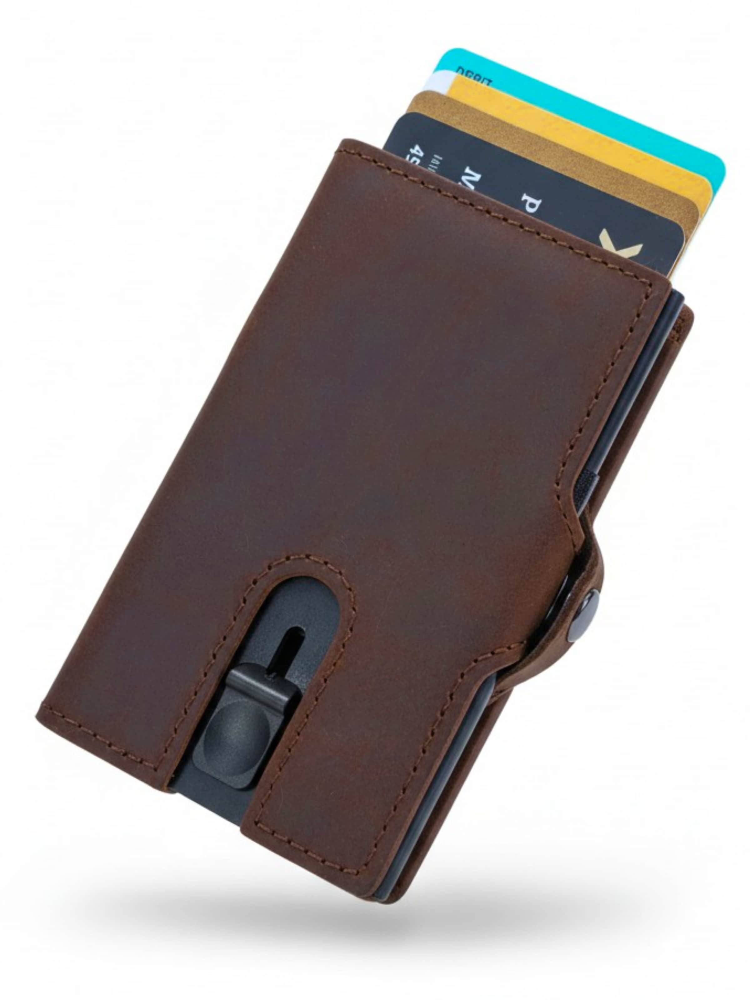 Ella Eisvogel Wallet in Brown: front