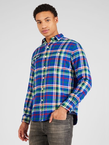 Coupe regular Chemise Polo Ralph Lauren en bleu : devant