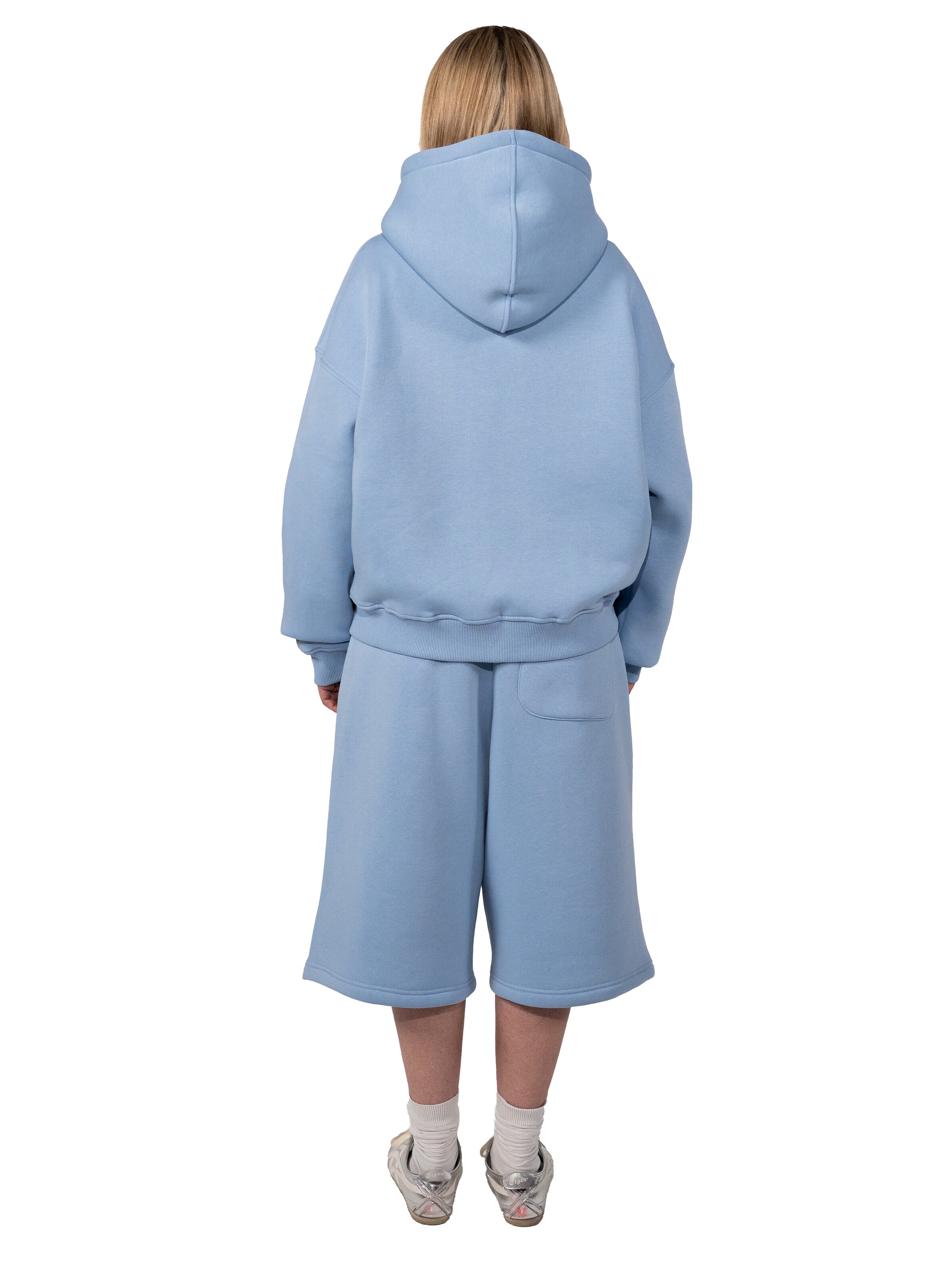 4thD Sweatjakke 'Zip Hoodie - Baby Blue' i blå