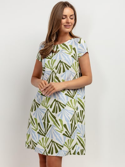 TESSITA Kleid‌ in hellblau / apfel / dunkelgrün / weiß, Produktansicht