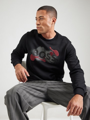 Sweat-shirt 'C-Soleri 215' BOSS en noir : devant