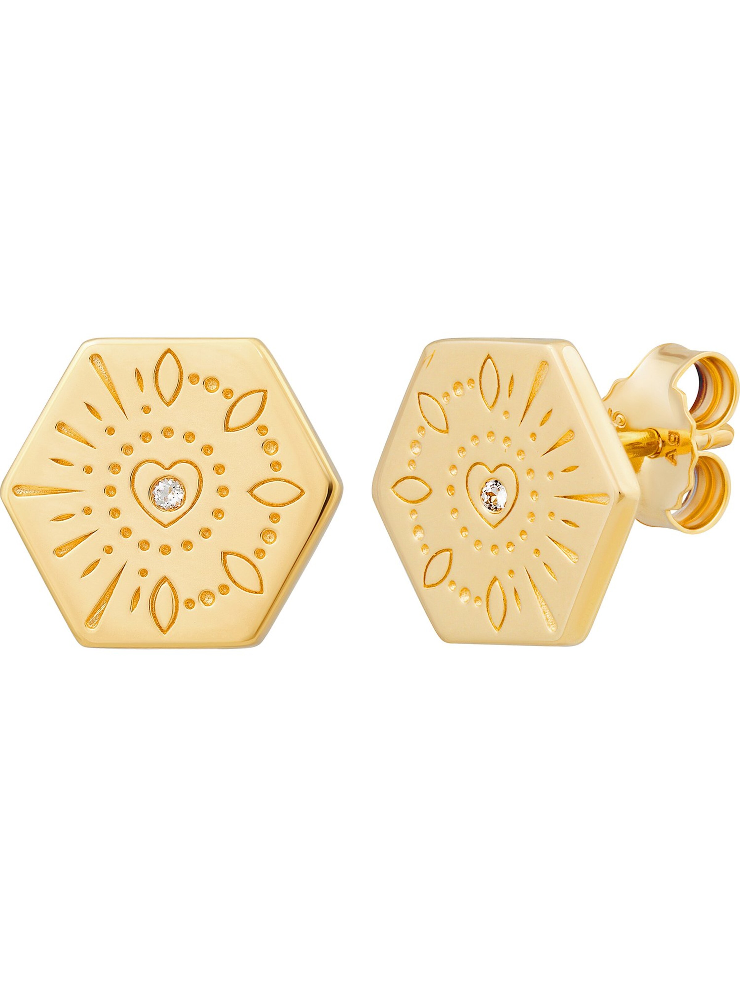 caï Ohrringe in Gold: Vorderseite