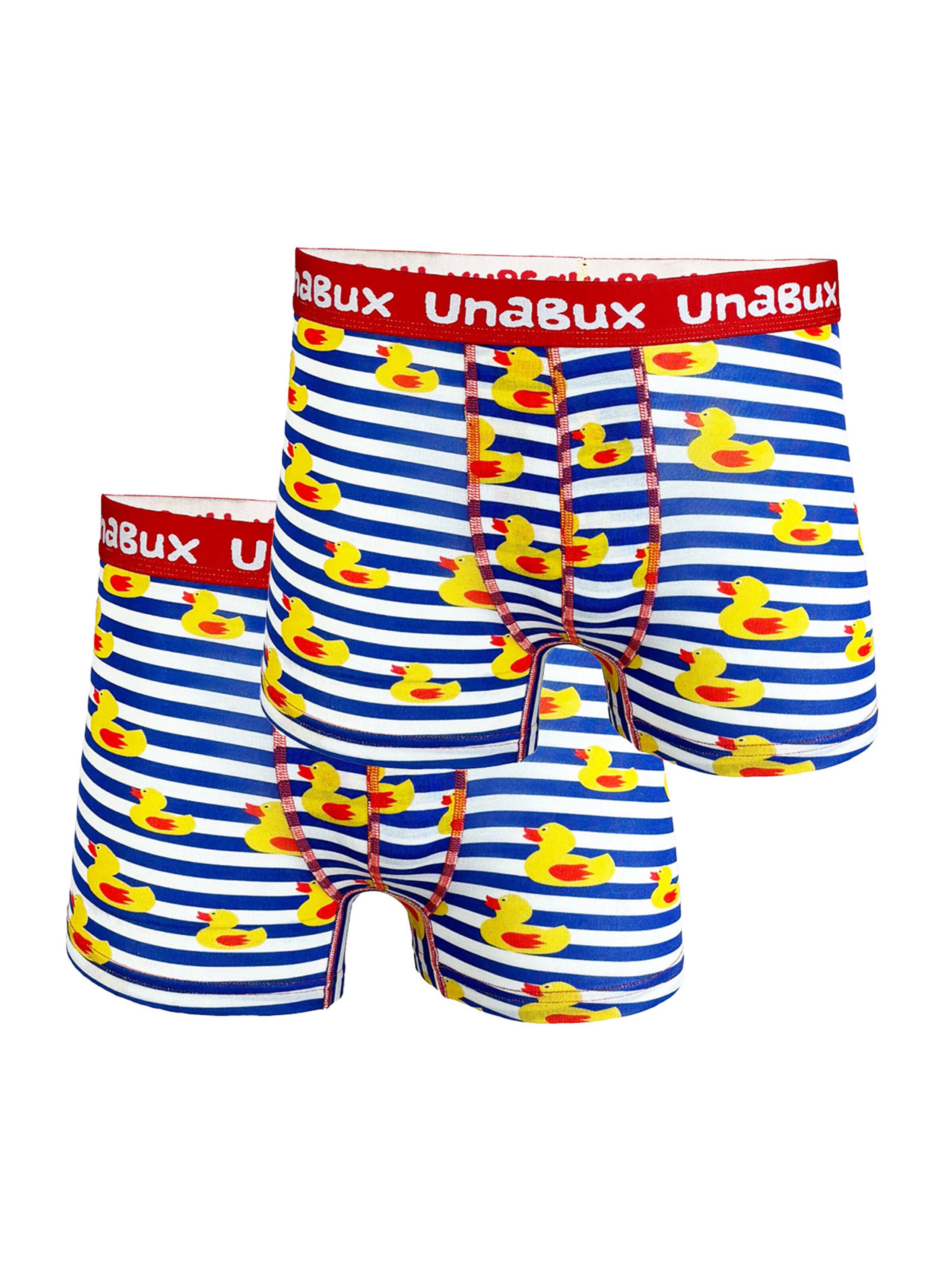 UNABUX Boxer shorts ' BLACK WHITE RABBIT ' in Blue: front