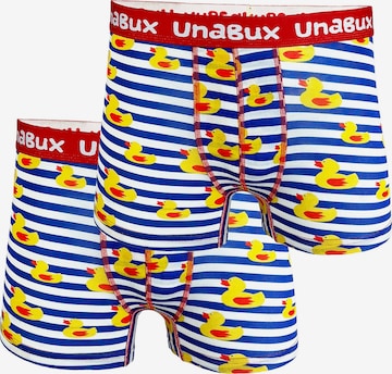 UNABUX Boxer shorts ' BLACK WHITE RABBIT ' in Blue: front