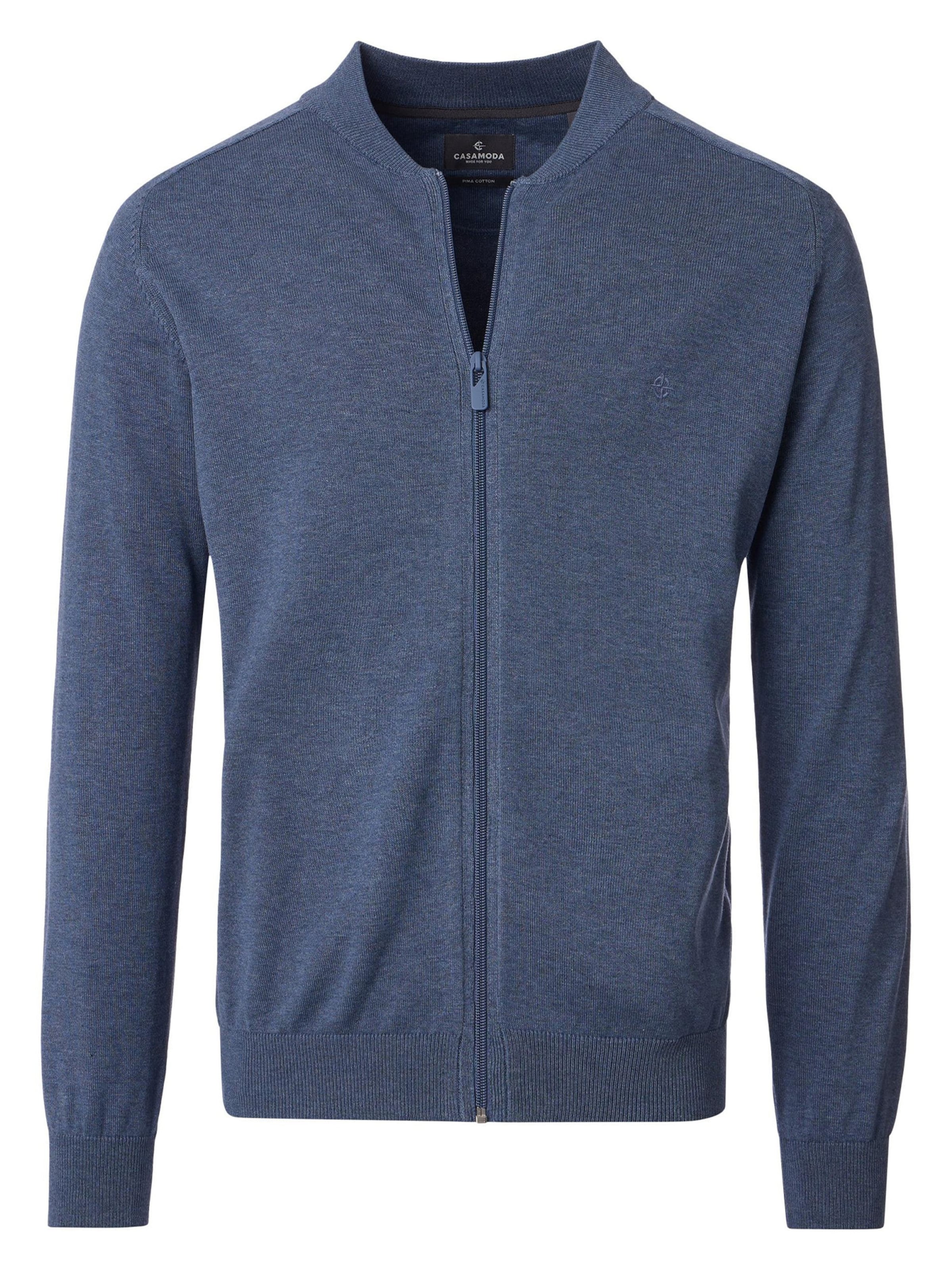 CASAMODA Knit Cardigan 'Basic' in Blue: front