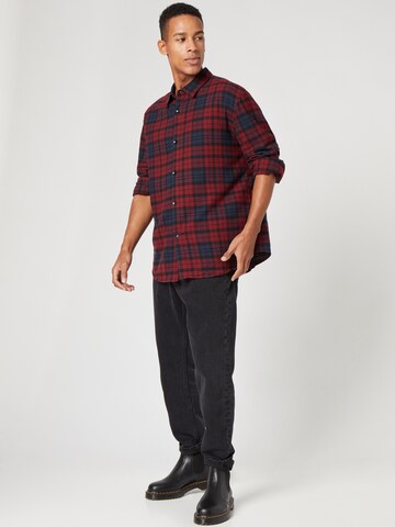 ABOUT YOU x Kevin Trapp Regular fit Button Up Shirt 'Ruben' in Red