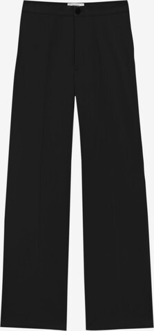 Pull&Bear Trousers with creases in Black: front