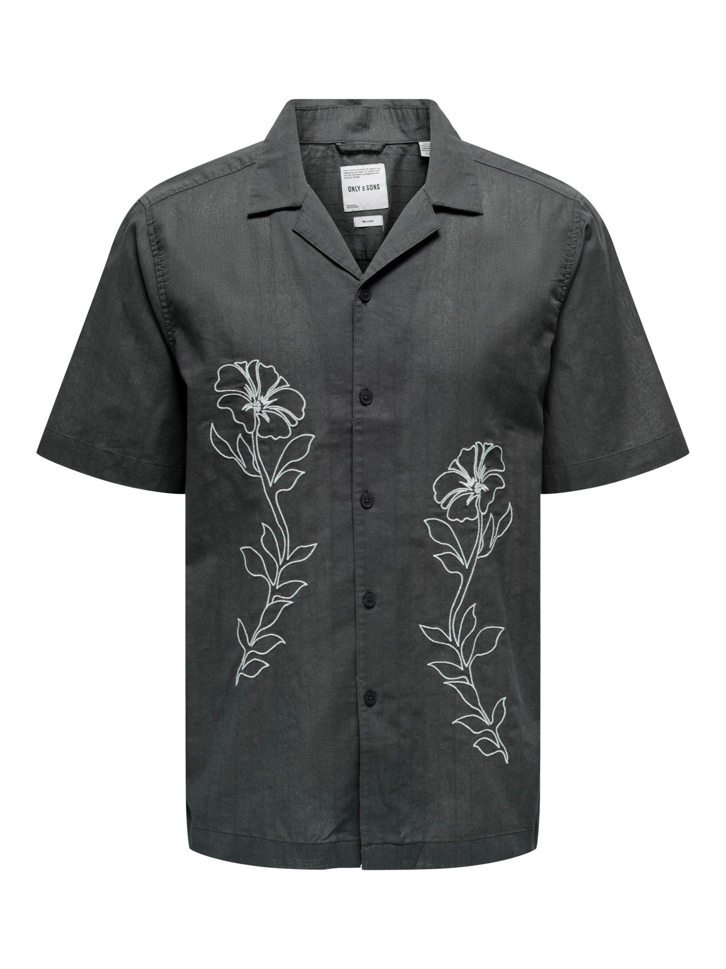 Only & Sons Comfort Fit Hemd 'ONSGali' in Grau: Vorderseite