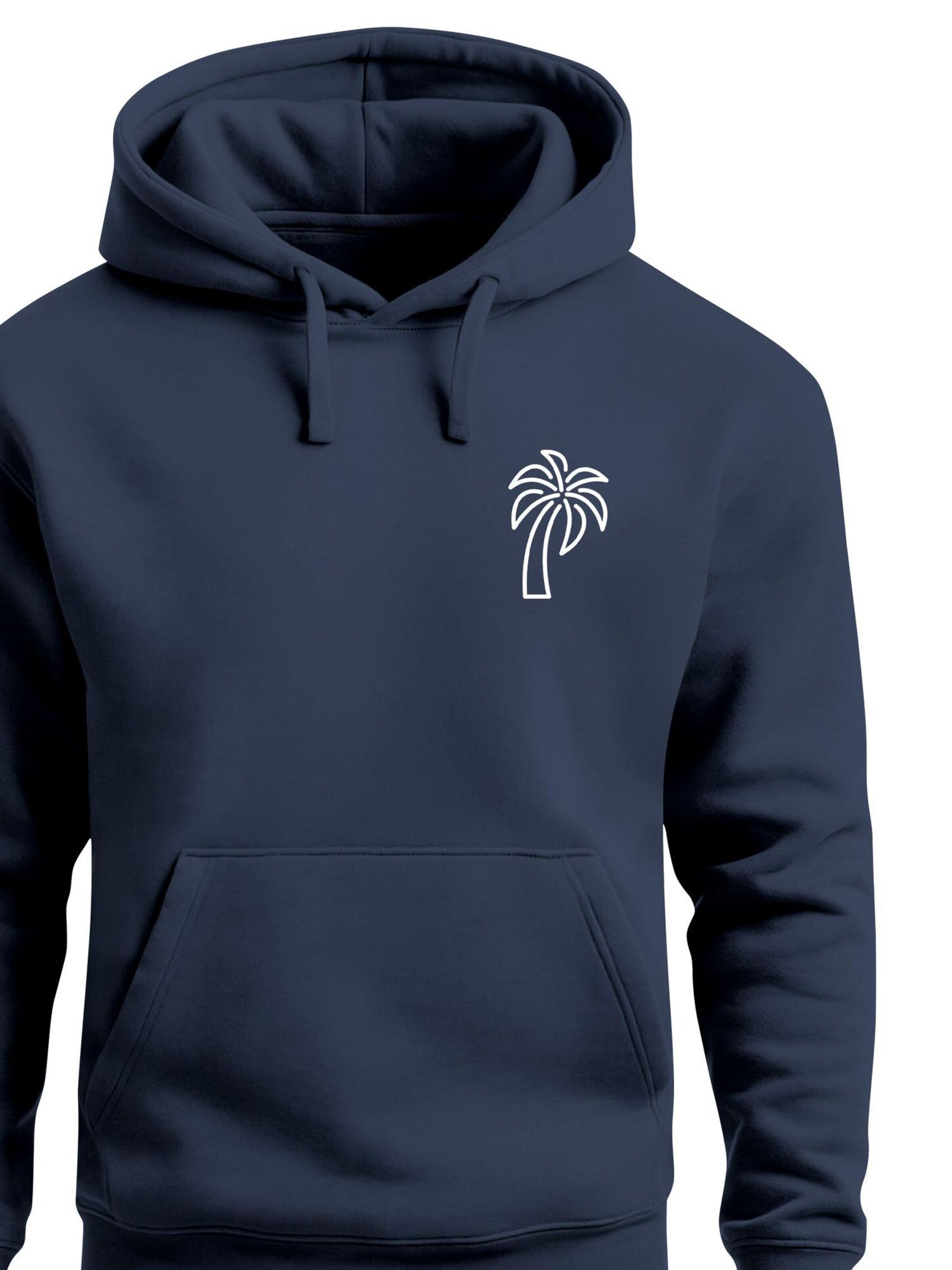 Neverless Sweatshirt 'Palm Lineart Logo' in Blue