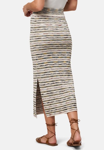 zero Strickrock mit Streifen in Beige