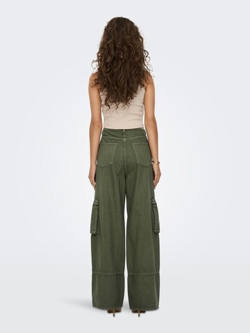 Wide Leg Pantalon cargo ONLY en vert