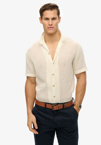 Superdry Comfort fit Button Up Shirt in Beige: front