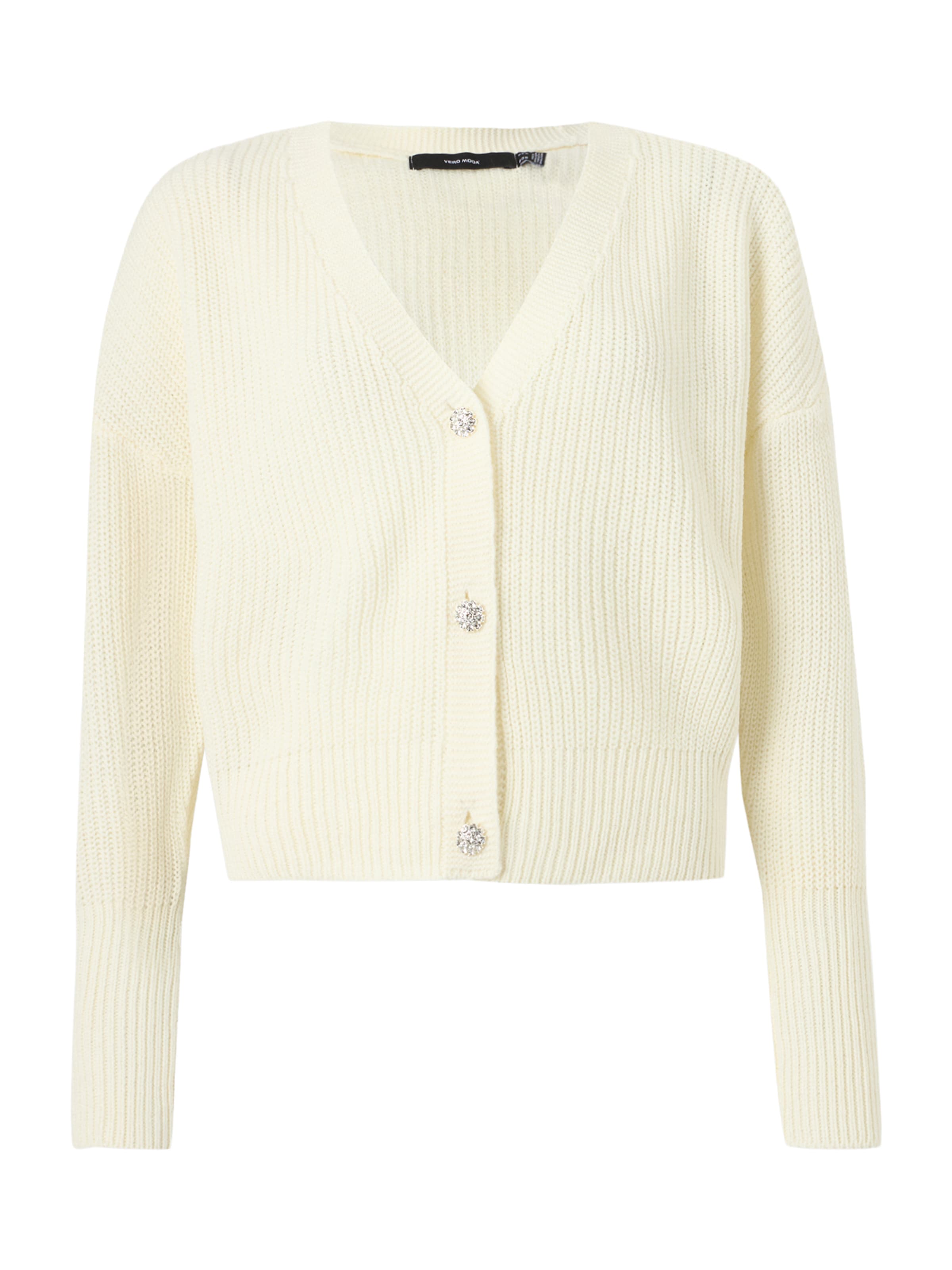 VERO MODA Πλεκτή ζακέτα 'VMLealight' σε λευκό: μπροστά