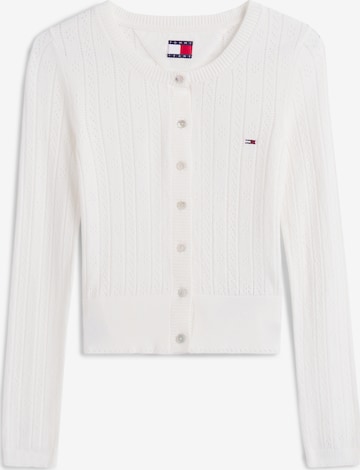 Tommy Jeans Плетена жилетка в бяло: отпред