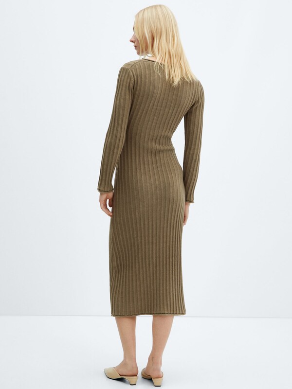 MANGO Knitted dress 'Africa' in Khaki