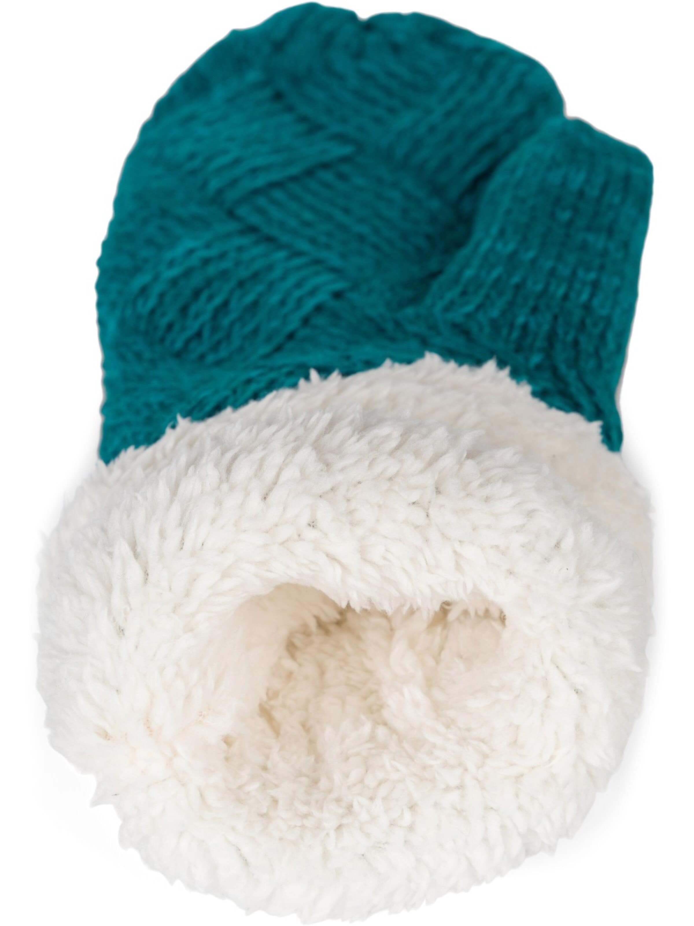 styleBREAKER Fäustlinge 'Strickhandschuhe Fäustlinge mit Rauten Muster und Fleece'‌ in Grün