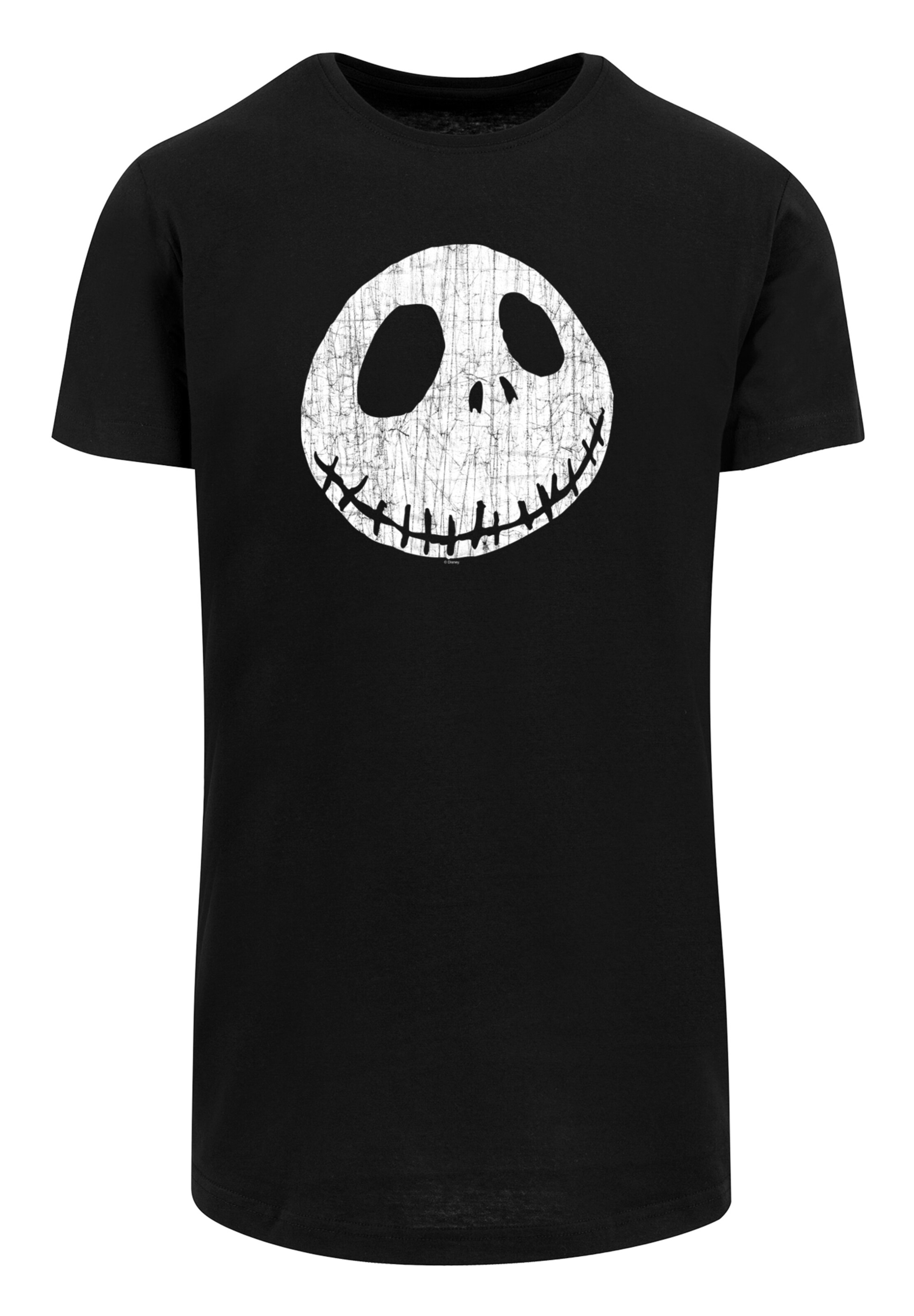 F4NT4STIC Shirt 'Disney The Nightmare Before Christmas Jack Cracked Face' in Zwart: voorkant