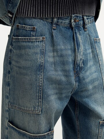 Wide leg Pantaloni eleganți de la Pull&Bear pe albastru