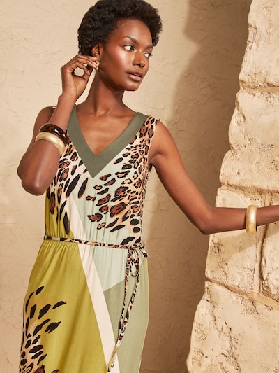 love & roses Summer dress in 34 in Brown / Khaki / Kiwi / White, Item view