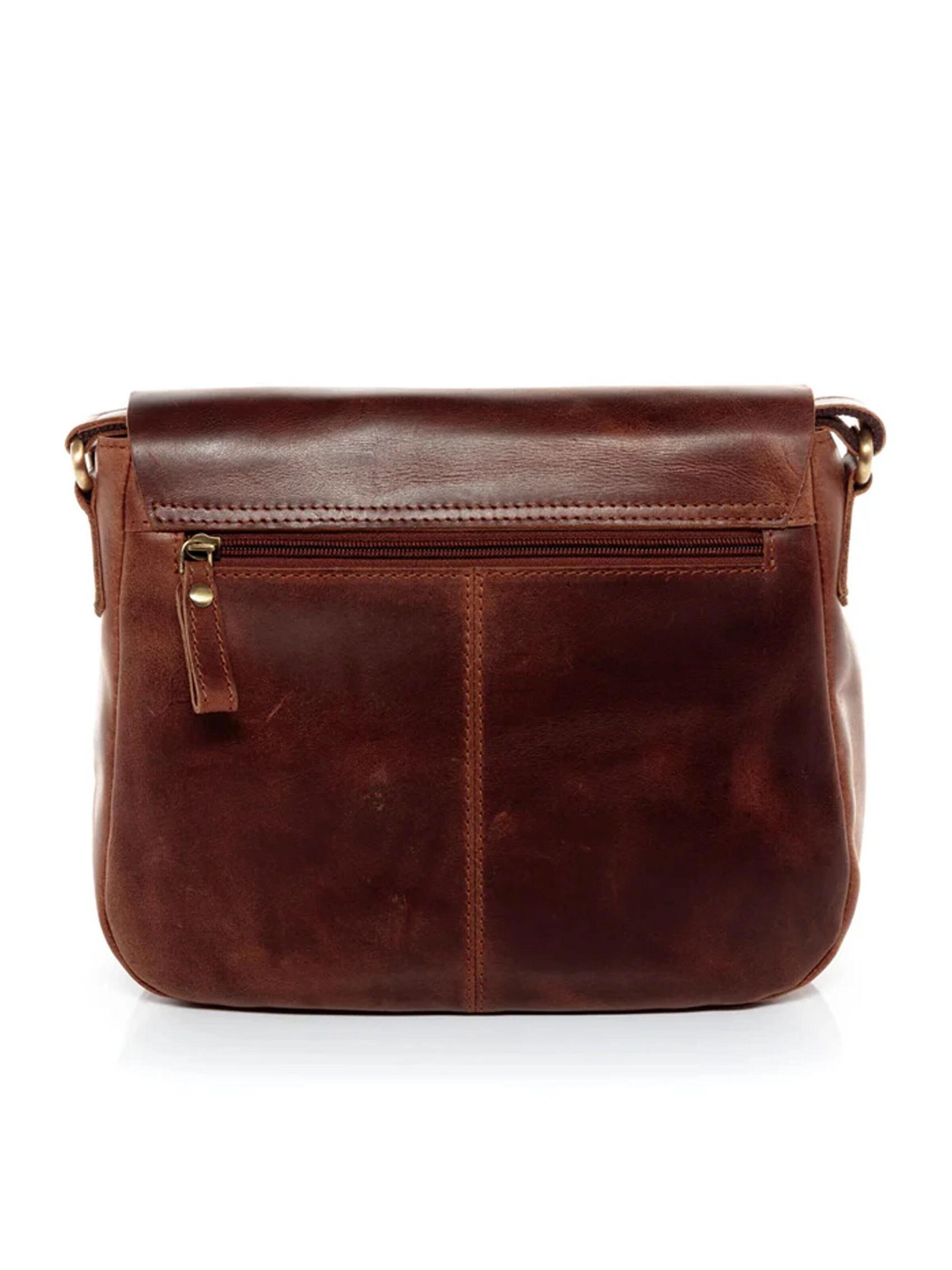 SID & VAIN Shoulder Bag 'Umhängetasche YALE echt Leder' in Brown