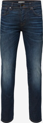 Slimfit Jeans 'LEON' de la SELECTED HOMME pe albastru: față