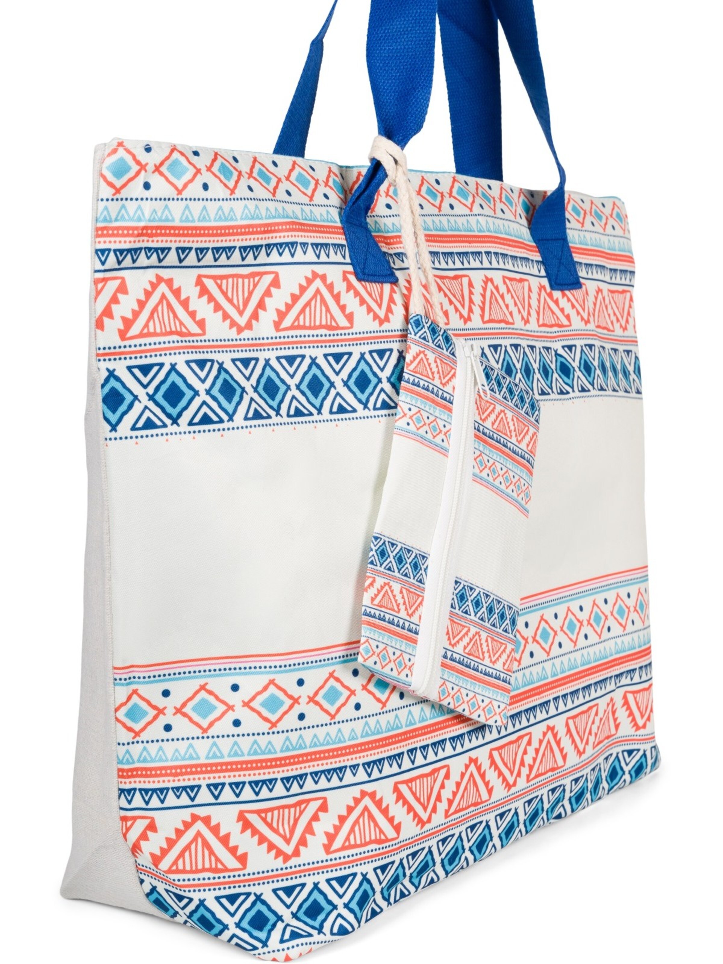 styleBREAKER Strandtasche 'Strandtasche Azteken Muster - Boho'‌‌‌ in Blau