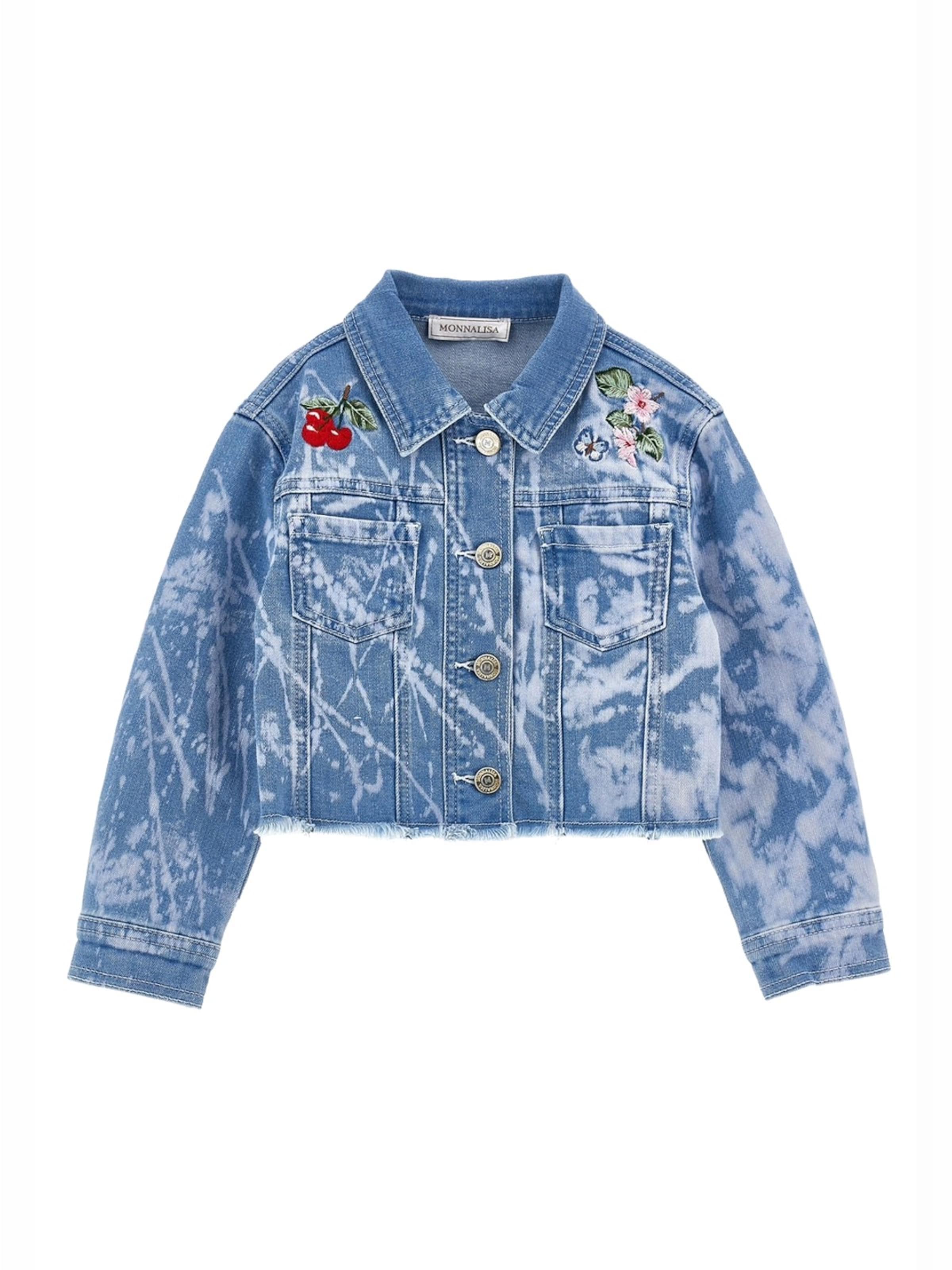 Veste mi-saison 'Giubbino denim blu per bambina' MONNALISA en bleu : devant