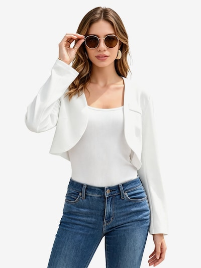 KoJooin Blazer 'Bolero Strickjacke für Damen,langärmelig,vorne offen, leicht, kurz geschnitten,Arbeitsoberteil'‌‌‌‌‌‌‌‌‌ in 36 in weiß, Produktansicht