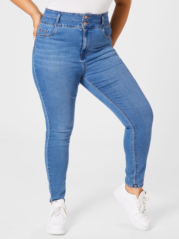 New Look Curves Skinny Jeans in Blauw: voorkant