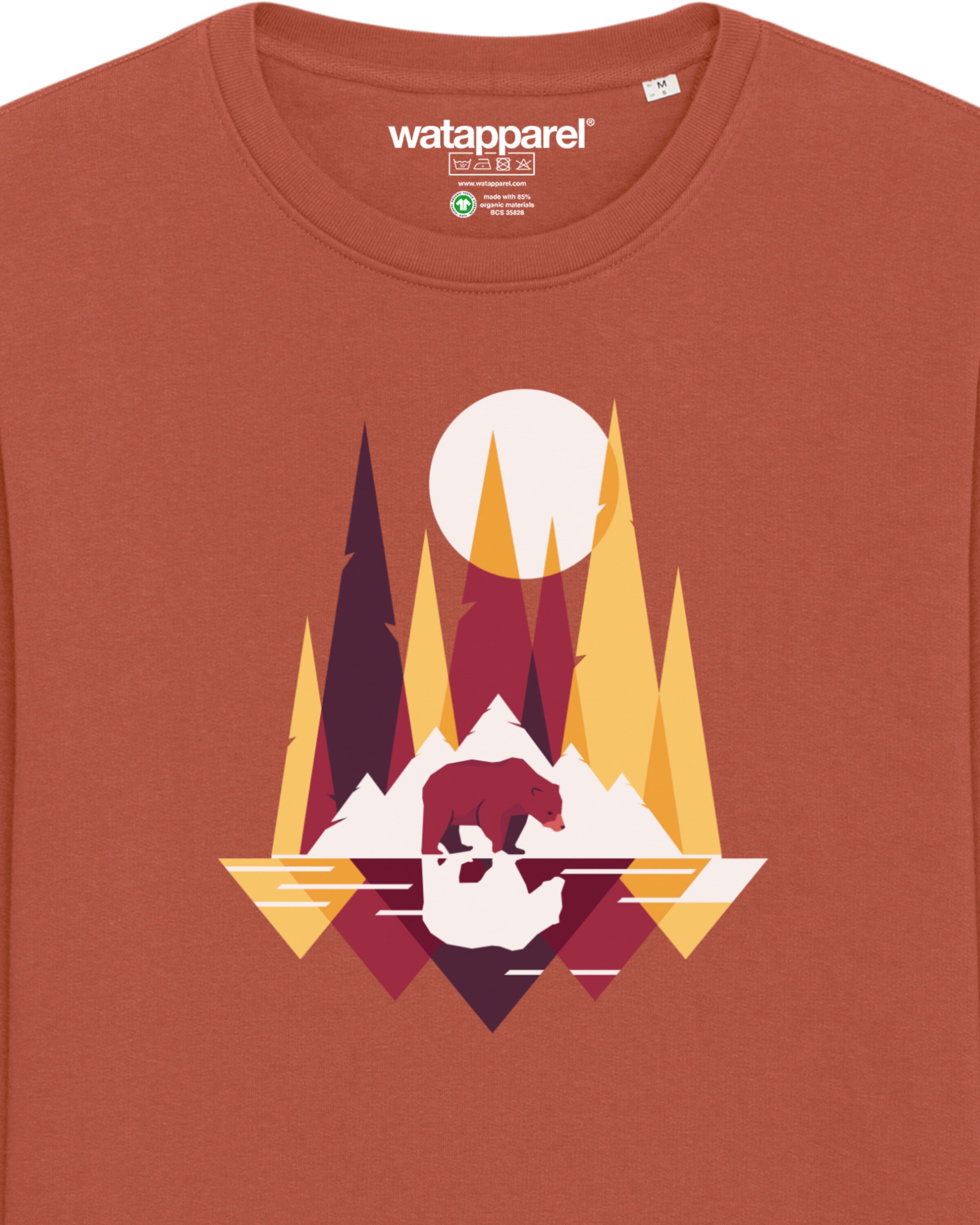 Watapparel Sweatshirt ' Von Bären und Bergen ' in Bruin