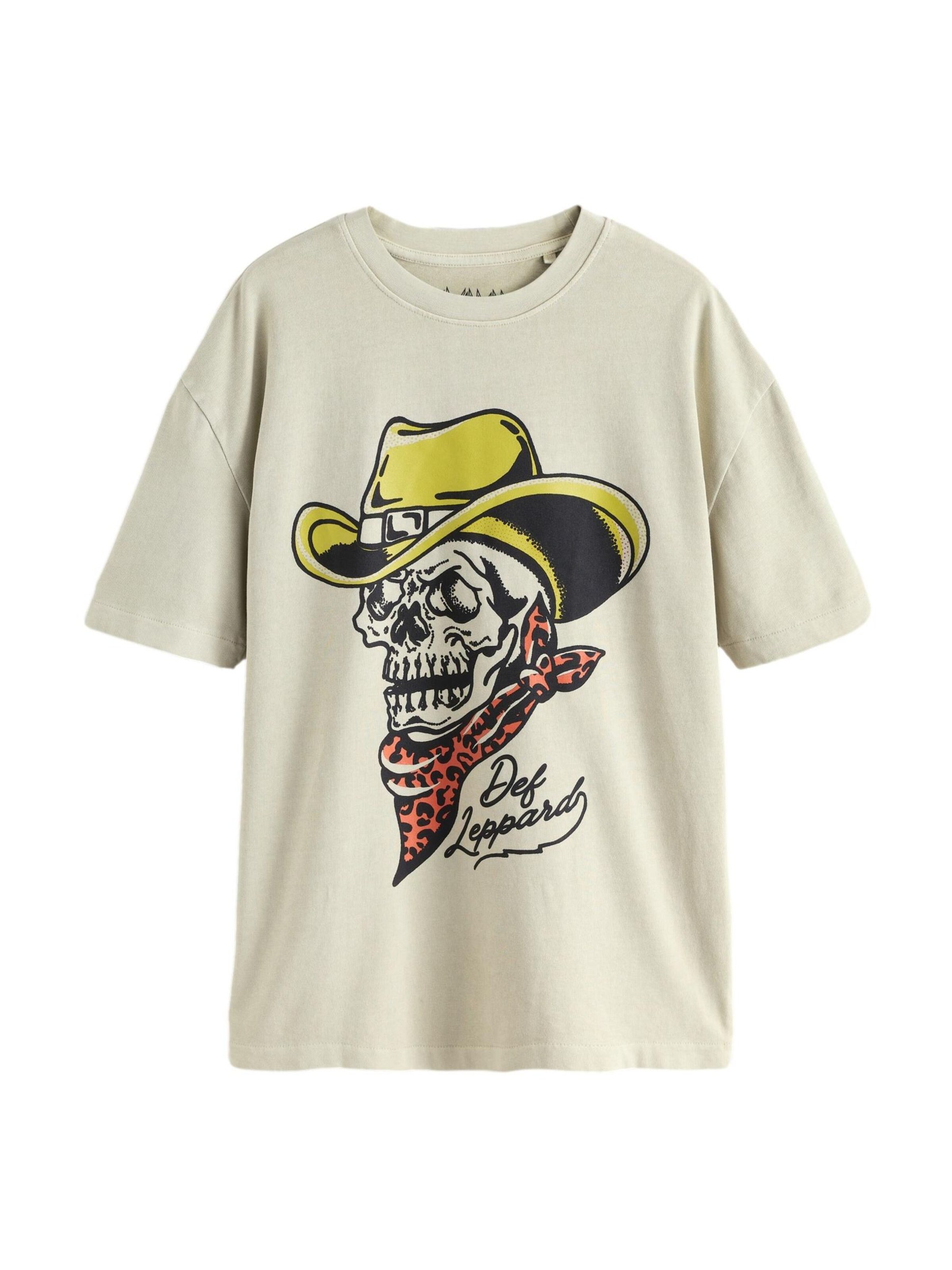 Next T-Shirt 'Edit Def Leppard' en écru / roseau / melon / noir, Vue avec produit