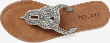 LASCANA T-bar sandals in Silver