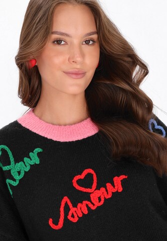 MYMO Υπερμέγεθες πουλόβερ 'Young Fashion' σε μαύρο