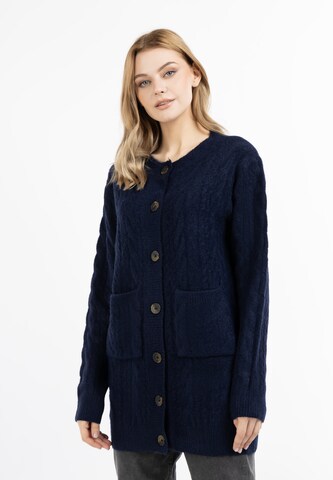 DreiMaster Vintage Strickjacke 'Zitha' in Blau: Vorderseite