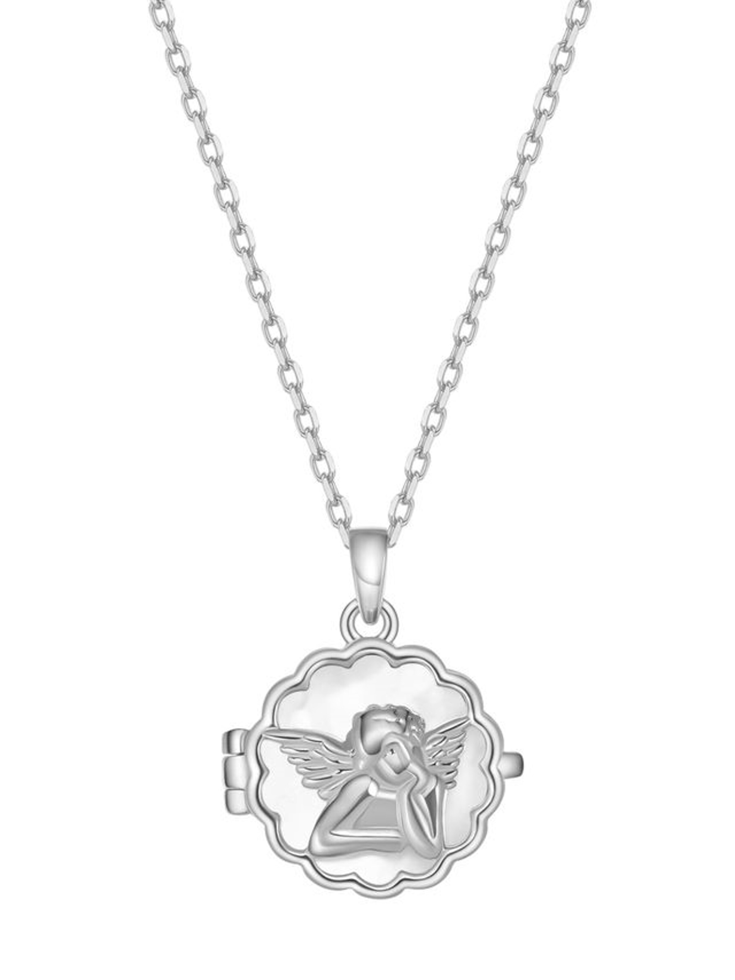 Collana 'Seraphina Locket' di Hey Happiness in argento: frontale