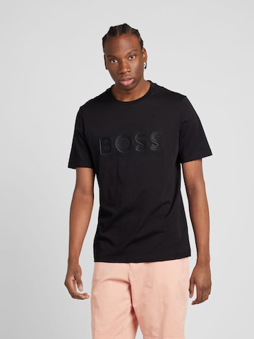 BOSS Green - Camiseta en negro: frente