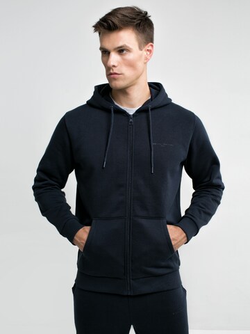 BIG STAR Zip-Up Hoodie 'Leonadar' in Blue: front