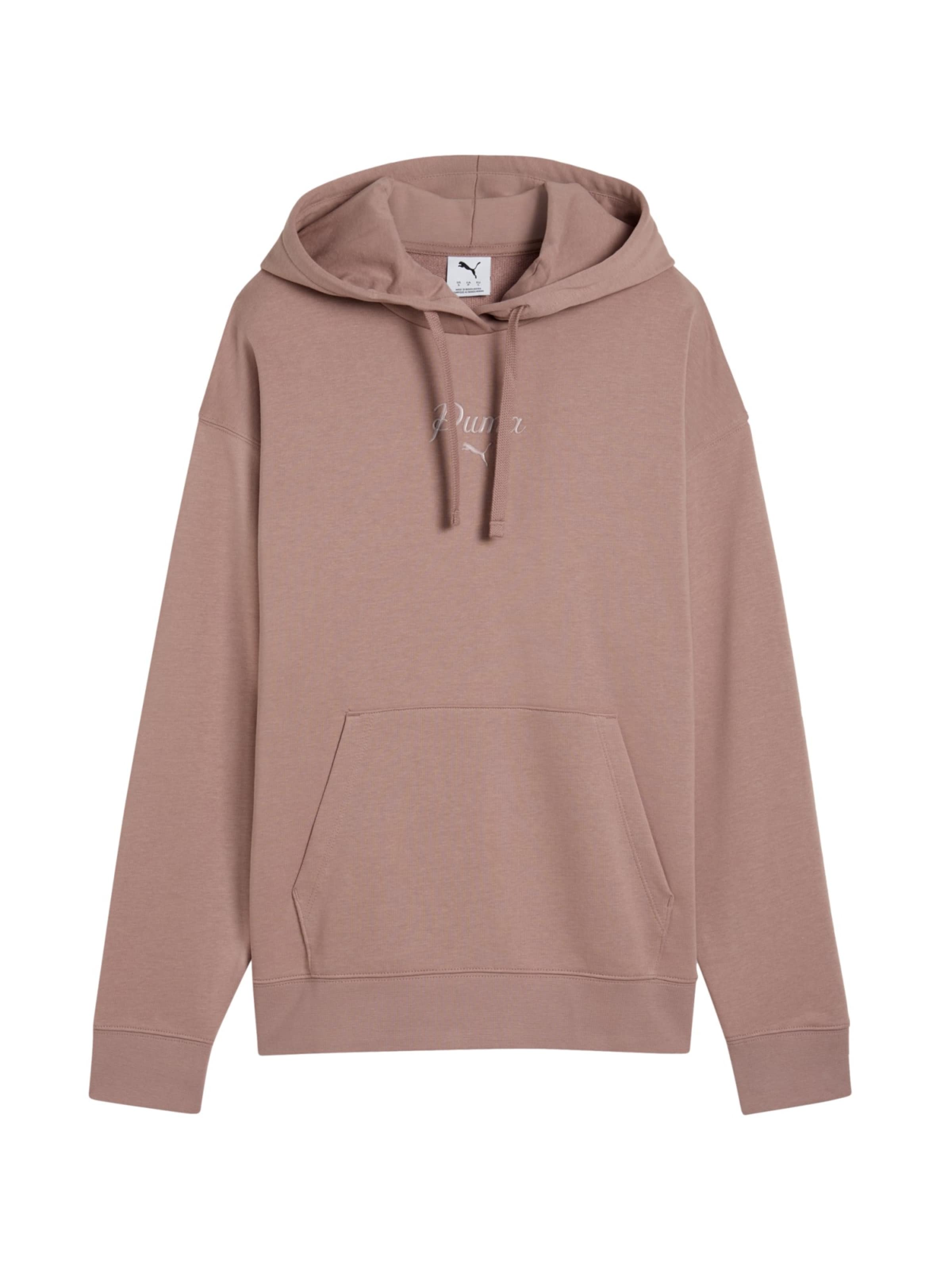 PUMA Sweatshirt 'ESS SCRIPT COMFORT' in Braun: Vorderseite
