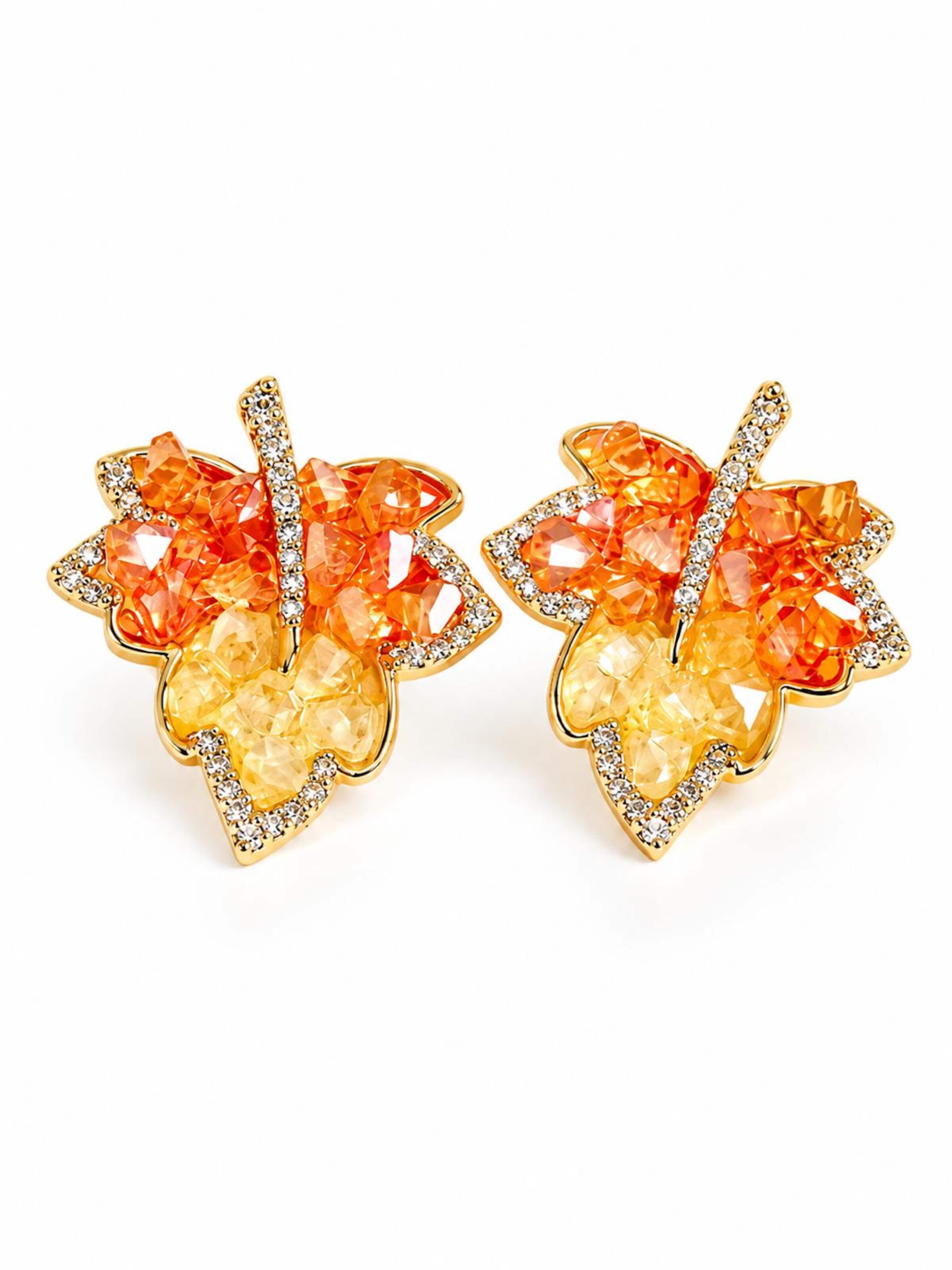 Boucles d'oreilles 'Golden Maple' LanLivia en jaune : devant