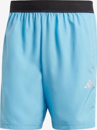 Pantaloni sportivi 'GYM+' ADIDAS PERFORMANCE di colore blu chiaro / nero / argento, Visualizzazione prodotti